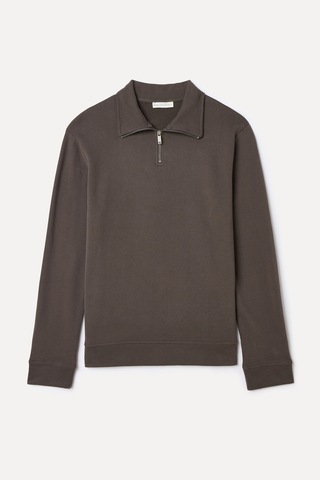 Mudo Erkek Erkek Kahverengi Fermuarlı Dik Yaka Sweatshirt 1263436