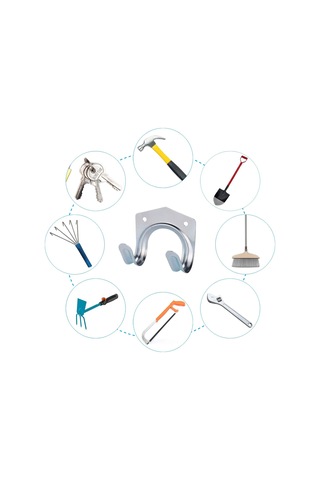 12 Adet Kulübe Kancası Alet Tutucu, Garaj Kancası Metal Alet Tutucu, Çift Kanca Duvar Depolama, Bahçe Garaj Depo Aleti İçin Ağır Hizmet Kancası Çok Renkli