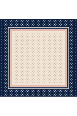 Tarzını Seç Mavi Şerit Puantiyeli Fular / Bandana / Aksesuar 48x48 Cm
