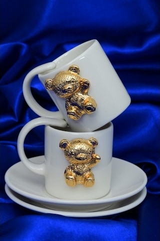 Gold Ayıcıklı Kahve Fincanı