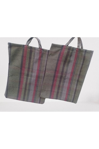 Bengi Pazar Çantası 2 Adet Döşemelik Desenli Kumaş 30 Kg Taşıma