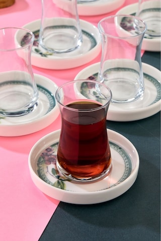 Cooker 6'lı Lyon Porselen Çay Tabağı Beyaz