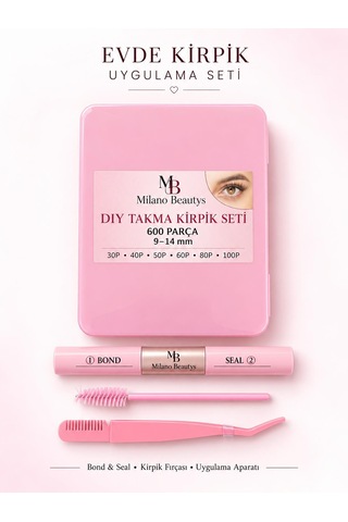 Milano Beautys Takma Kirpik Seti Kitap Model 600 Parça 30p 40p 50p 60p 80p 100p Komple Set