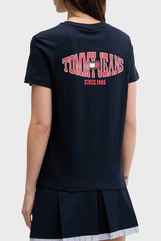 Tommy Jeans Pamuklu Logo Baskılı Regular Fit Bisiklet Yaka T Shirt Bayan T Shirt Dw0dw22274 C1g Lacivert