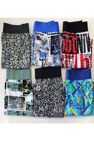 7li Trend Desen Erkek Boxer Karışık Renkler