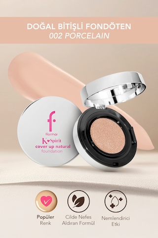 Flormar K-Spirit Cover Up Yüksek Kapatıcı & Uzun Süre Kalıcı Doğal Bitişli Fondöten 002 Porcelain