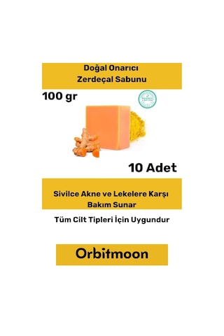 Özel Üretim Doğal El Yüz Saç Vücut Güzel Koku Leke Karşıtı Orijinal Zerdeçal Ekstraktı Sabun 10 Adet