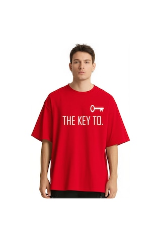 Nevermind Unisex Kadın Erkek The Key To Çift Sevgili T-shirt 2'li Set Takım Kırmızı