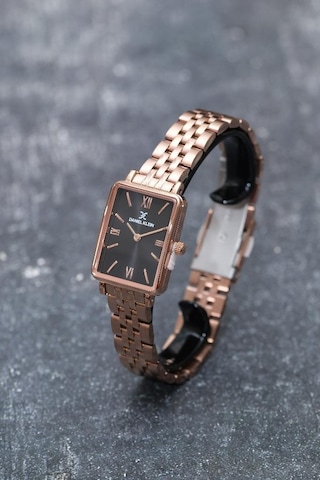 Daniel Klein Dke.1.10750-9 Dikdörtgen Kasa Romen Rakamlı Minimal Tasarım Kadın Kol Saati Rose Gold