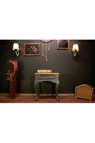 Wooding Masif Naturel Antrasit Komodin - Yan Sehpa