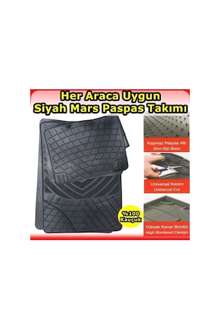 Her Araca Uyumlu 3d Havuzlu Oto Paspas Seti, Siyah, 5 Parça, Kauçuk