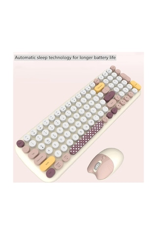 Geezer Zero Kablosuz Q Klavye Mouse Seti Bej Smk-648