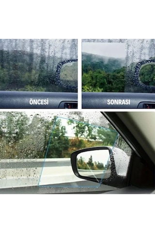 Zmc Bilişim 4 Parça Yan Aynalar Ve Yan Camlar İçin Araç Ayna Yağmur Kaydırıcı Ve Cam Buğu Önleyici Film Seti