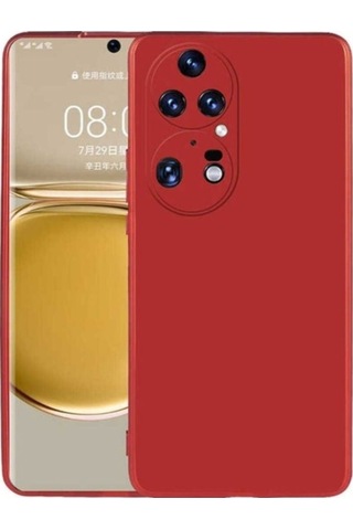 Huawei P50 Pro Kılıf Zore Premier Silikon Kapak Kırmızı