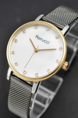 Ferrucci Fc-24110 Hasır Çelik Kordon Füme Kadın Kol Saati Rose Gold