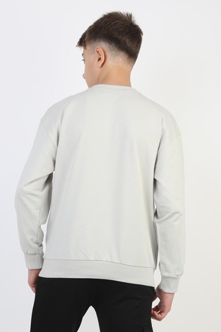 Fermuarlı Respect Baskılı Gri Erkek Çocuk Sweatshirt-90815 Gri