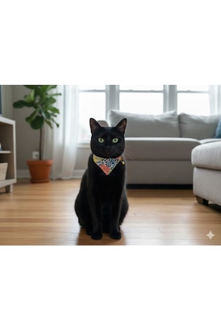 Flypet Renkli Çiçek Desen Fular Kedi Tasma & Yavru Köpek Tasma 13cm-24cm Ayarlanabilir Tasma