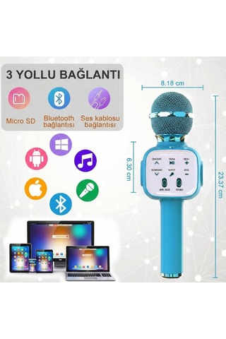 Eğlenceli Karaoke Mikrofonu - Çocuklar İçin Çok Renkli
