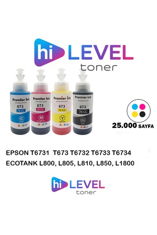 Ht-t673x/t664x Hilevel Toner,epson L850 25k Sayfa 4 Renk Cmyk Muadil Kartuş