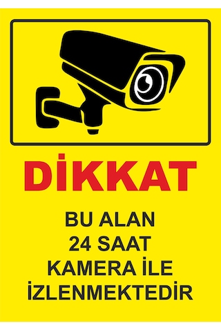 Dikkat Bu Alan 24 Saat Kamera İle İzlenmektedir İsg Uyarı Levhası Pvc A5 15x21 Cm Dikkat Bu Alan 24 Saat Kamera İle İzlenmektedir İsg Uyarı Levhası Pvc A5 15x21 Cm