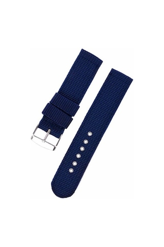 Kumaş Tekstil Perlon 24Mm Saat Kordonu Lacivert Saat Kayışı Kolça