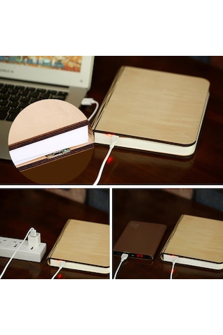 Konesam Katlanabilir Kitap Şeklinde Led Gece Lambası - Dekoratif Yatak Başı Ve Okuma Lambası Diğer