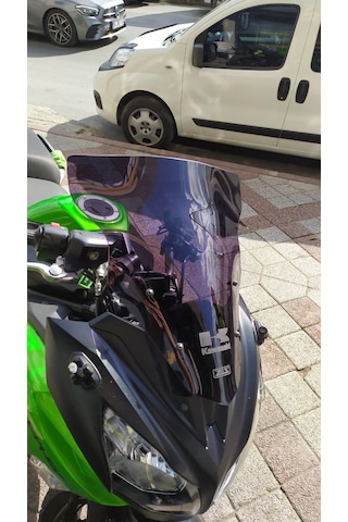 2012-16 Kawasaki Er6f Ön Cam Koyu Füme Zeus 4 MM 46 CM