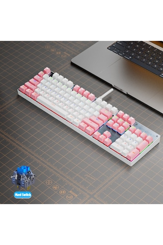 K660 Türkçe Mekanik Oyun Klavyesi, Mavi Switch-rainbow Rgb Aydınlatmalı Hot-swap