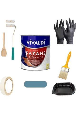 Tezgah,mermer,fayans Boyası Seti Vernik Ve Astar Gerektirmez Mutfak-banyo Boyası Açık Deniz 1 Lt 1 L