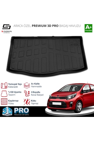 S-dizayn Kia Picanto 3d Pro Bagaj Havuzu 2017 Üzeri A+ Kalite