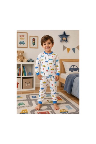 Melfa Erkek Çocuk Pijama Takımı mavi