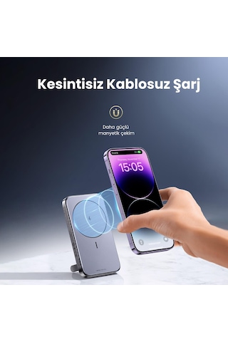 Ugreen 22.5w 10000mah Standlı Usb Type-c Kablosuz Şarj Apple Uyumlu iPhone Magsafe Powerbank