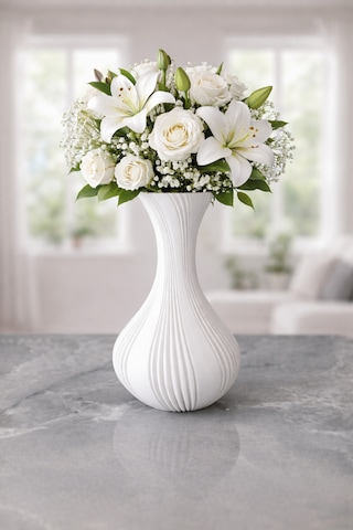 3d Tasarım Dekoratif Vazo 21 Cm Beyaz 3d Tasarım Dekoratif Vazo 21 Cm Beyaz
