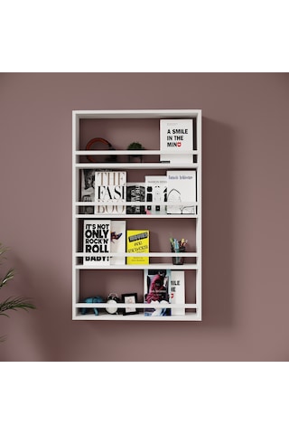 Rosepal Mobilya Micro Çok Amaçlı Beyaz Duvar Rafı