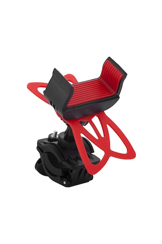 Mufunye Kırmızı Bisiklet Telefon Tutucu - 360 Derece Döner, Dayanıklı Abs Malzeme, Güvenli Sabitleme, Motor/scooter Uyumlu Kırmızı