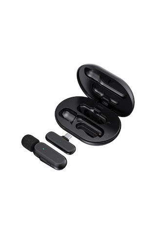 K60/k61 Kablosuz Yaka Mikrofonu Şarj Kutulu 2.4ghz Gürültü Azaltmalı Mini Mikrofon iPhone Uyumlu & Andr