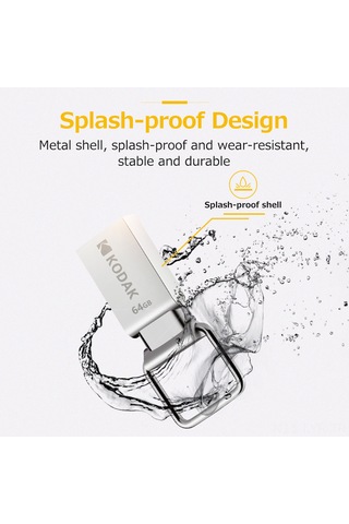 Ranyeek Kodak K112 32gb Usb 2.0 Metal Hafıza Sticki - Su Geçirmez, Saçma Dayanıklı, Araç Uyumlu, Hızlı Veri Transferi - Gümüş
