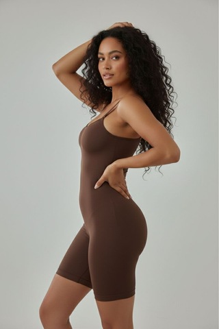Toparlayıcı Yüksek Bel Tam Boy Body 9050 Kahverengi
