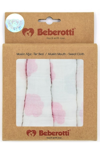 Beberotti 4'lü Müslin Bebek Ağız Bezi 25x25 Cm 102 4'lü Set