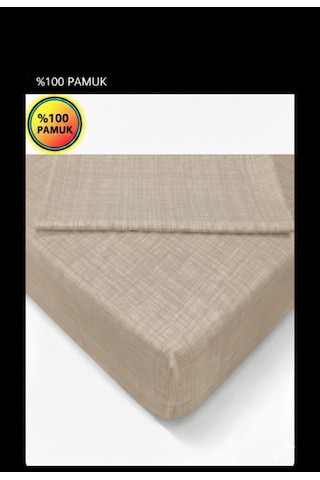 % 100 Pamuk Ranforce Terletmez Lastikli Çarşaf Takımı Gri Ve Pudra Renk 120 X 200 160 X 200 Çarşaf + Yastık Kılıfı Pudra