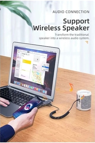 Usb Wireless Bluetooth Araç Kiti Hifi Stereo Ses Alıcısı Aux 3.5m