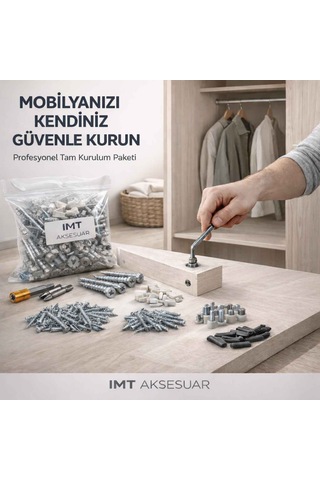 500 Parça Profesyonel Modüler Mobilya Montaj Seti -Mobilyalarla Uyumlu Minifix Montaj Ekipmanları