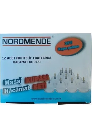 12'li Profesyonel Hacamat Kupa Seti Çok Renkli