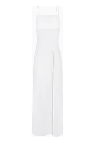 Because Of Alice Kadın Şeffaf Şifon Uzun Askılı Camisole Bluz Beyaz