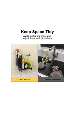 Paslanmaz Çelik Mutfak Düzenleyici - Süngerlik, Havlu Askılı Lavabo Depolama, Çıkarılabilir Mutfak Aksesuarları Diğer