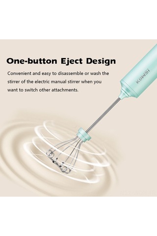 Neevoyu Yeşil Kablosuz Elektrikli El Mikseri - 4 Hızlı, Yumurta/krema Karıştırıcı, Usb Şarjlı, Hamur Ve Bebek Maması İçin Yeşil