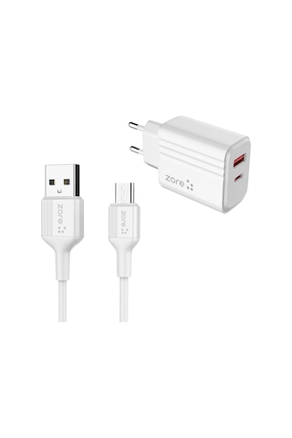 Mobilefix Play Serisi Pl06 Type-c 2in1 Seyahat Şarj Aleti 20w - Beyaz Beyaz