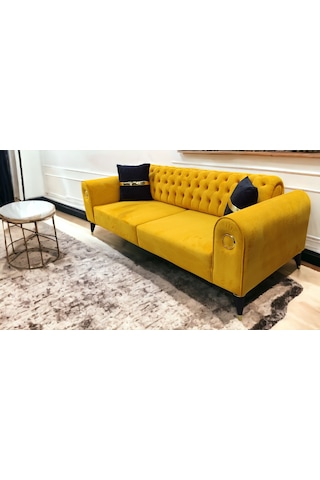 İdeal Üçlü Koltuk Sarı