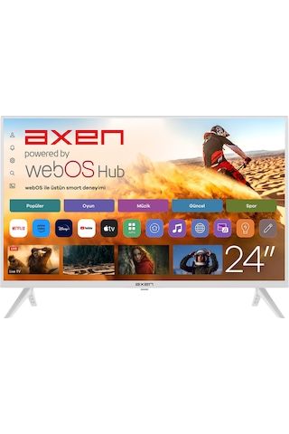Axen AX24LEDI262C-B HD 24" 60 Ekran Beyaz Uydu Alıcılı webOS Smart LED TV