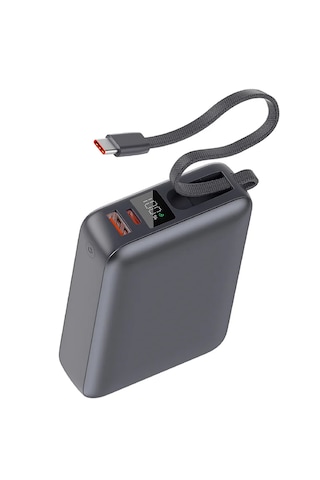 20000mah - 45w Powerbank Siyah - Hızlı Şarj - Taşınabilir Güç Kaynağı - Taşınabilir Şarj Cihazı Siyah